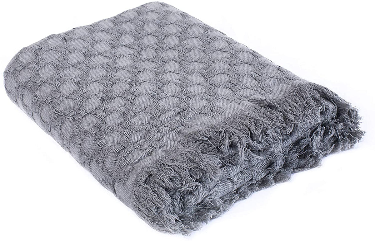 Kasentex Lightweight Cotton Throw Blanket - Soft Decorative Blanket for Sofa or Bed