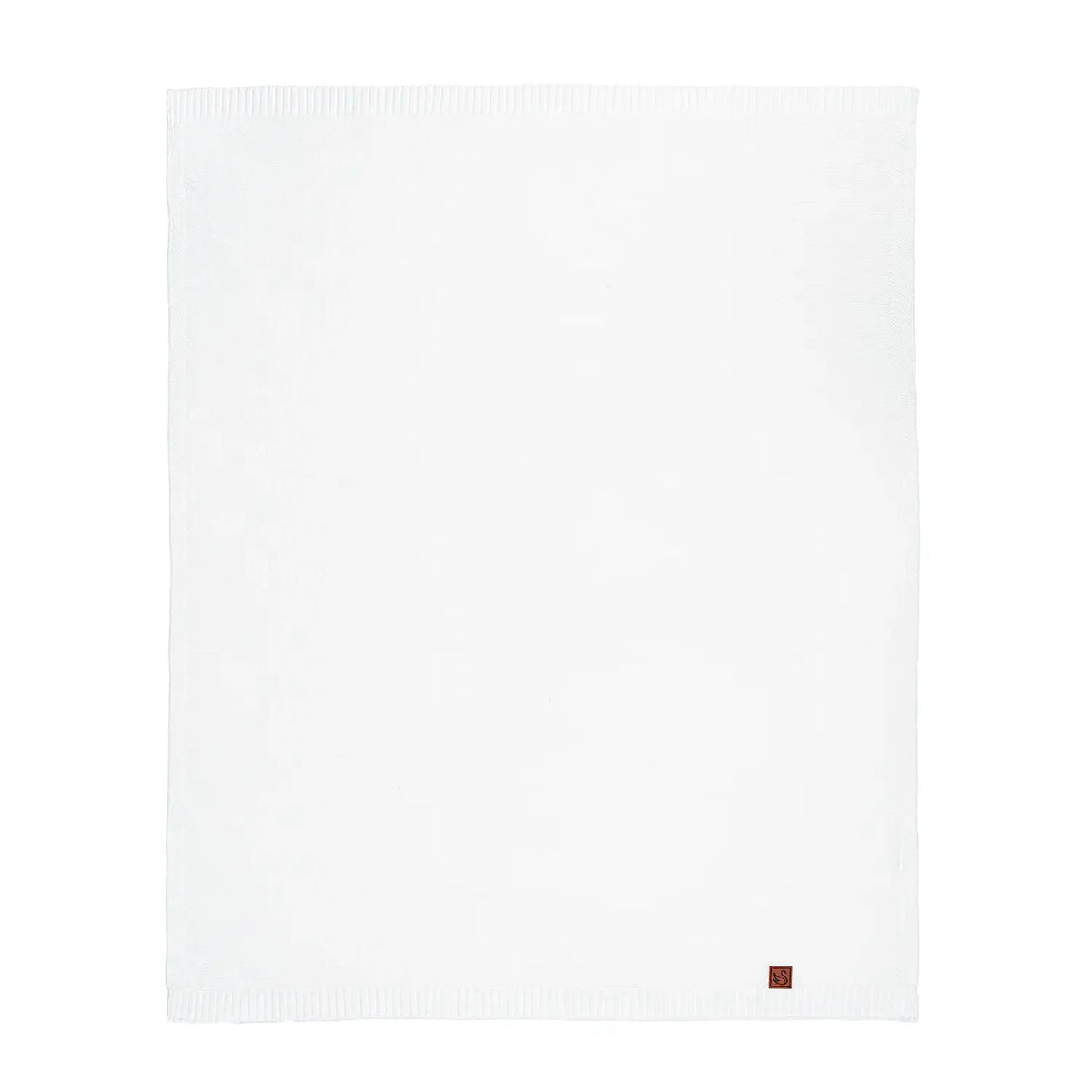 Classic Knit Cotton Baby Blanket in White