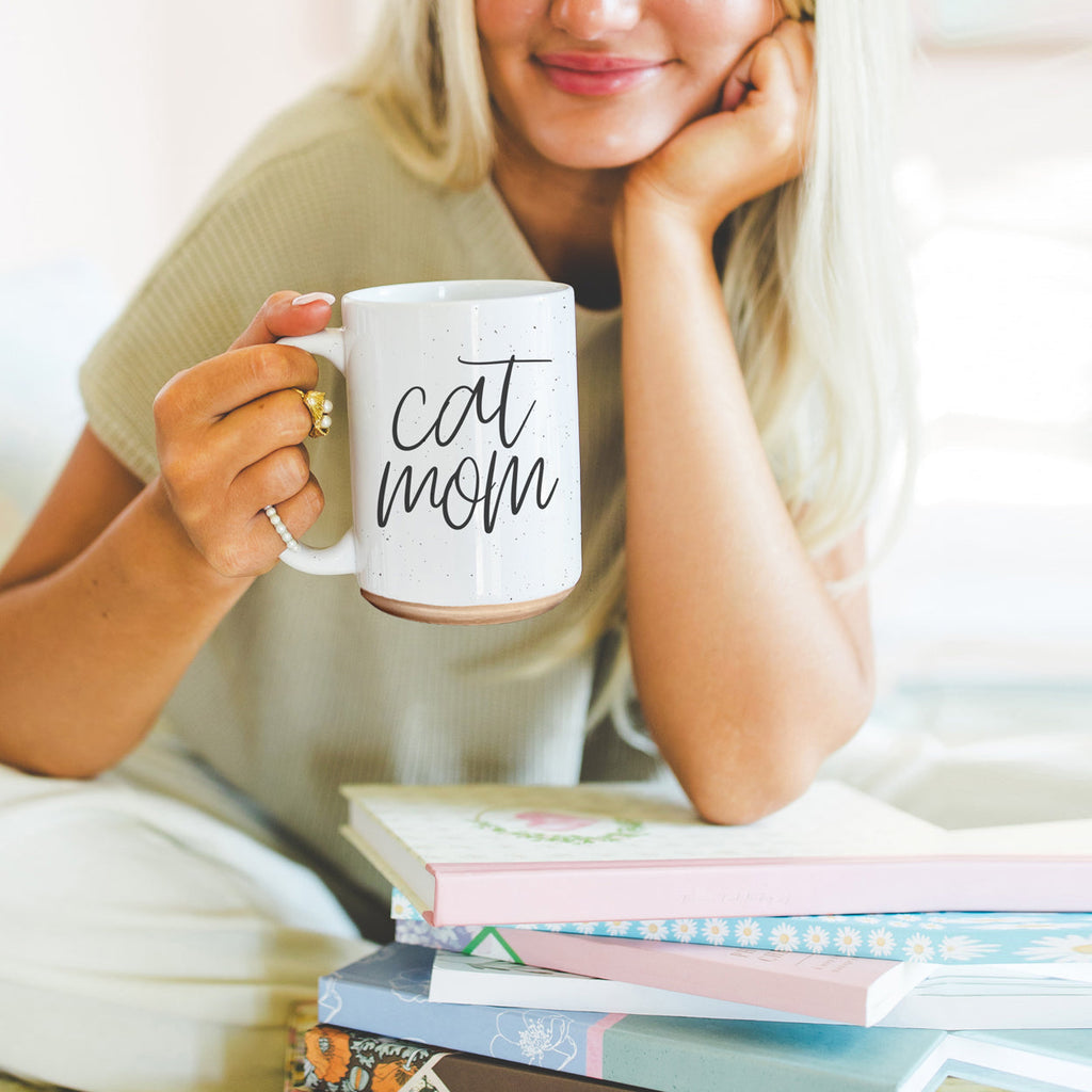 Cat Mom Mug 16oz Ceramic Coffee Cup Funny Cat Lover Gift Dishwasher Safe