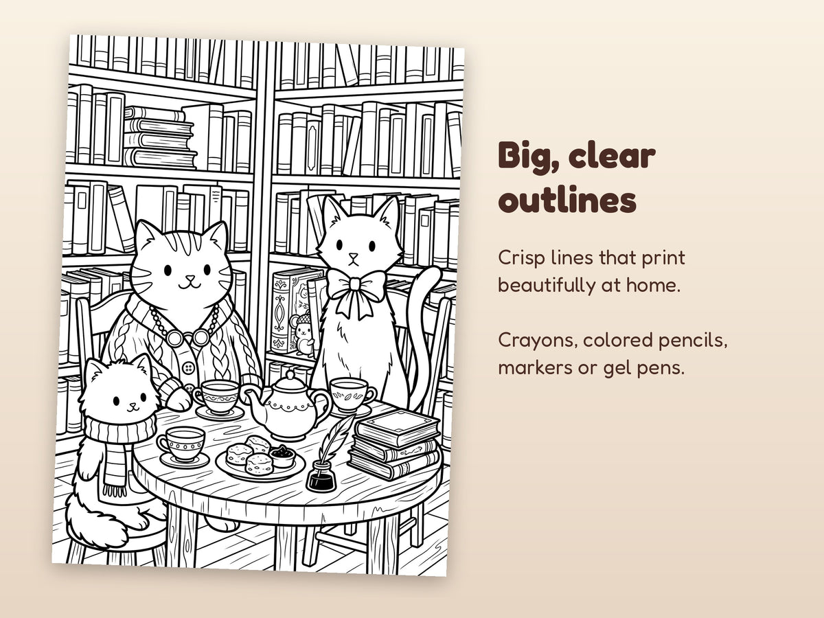 Whisker & Page Bookshop Printable Coloring Pages